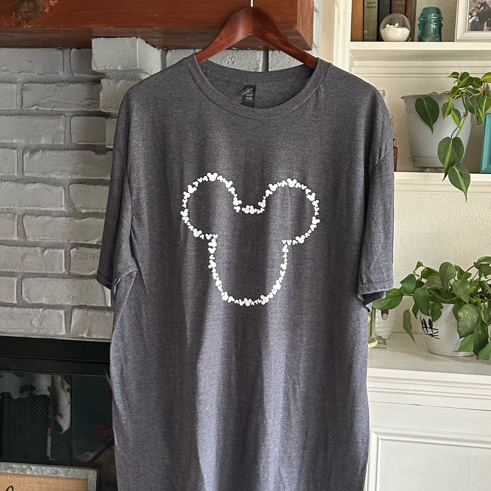Disney Mickey Head of Mickeys Tee Shirt 2XL Women’s Men’s Dark Gray